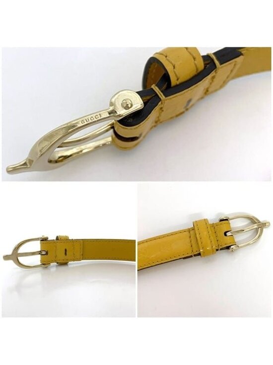 Gucci Belt Yellow Guccissima Line Narrow Waist Leather main image 5